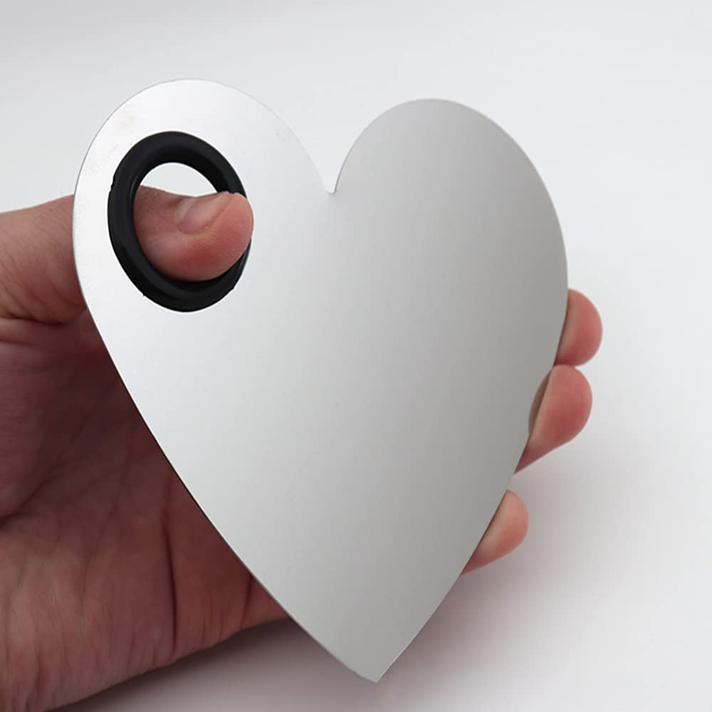 Heart Shaped Makeup Palette Stainless Steel Nail-art Cosmetic Artist Mixing Palette with a Spatula Tool