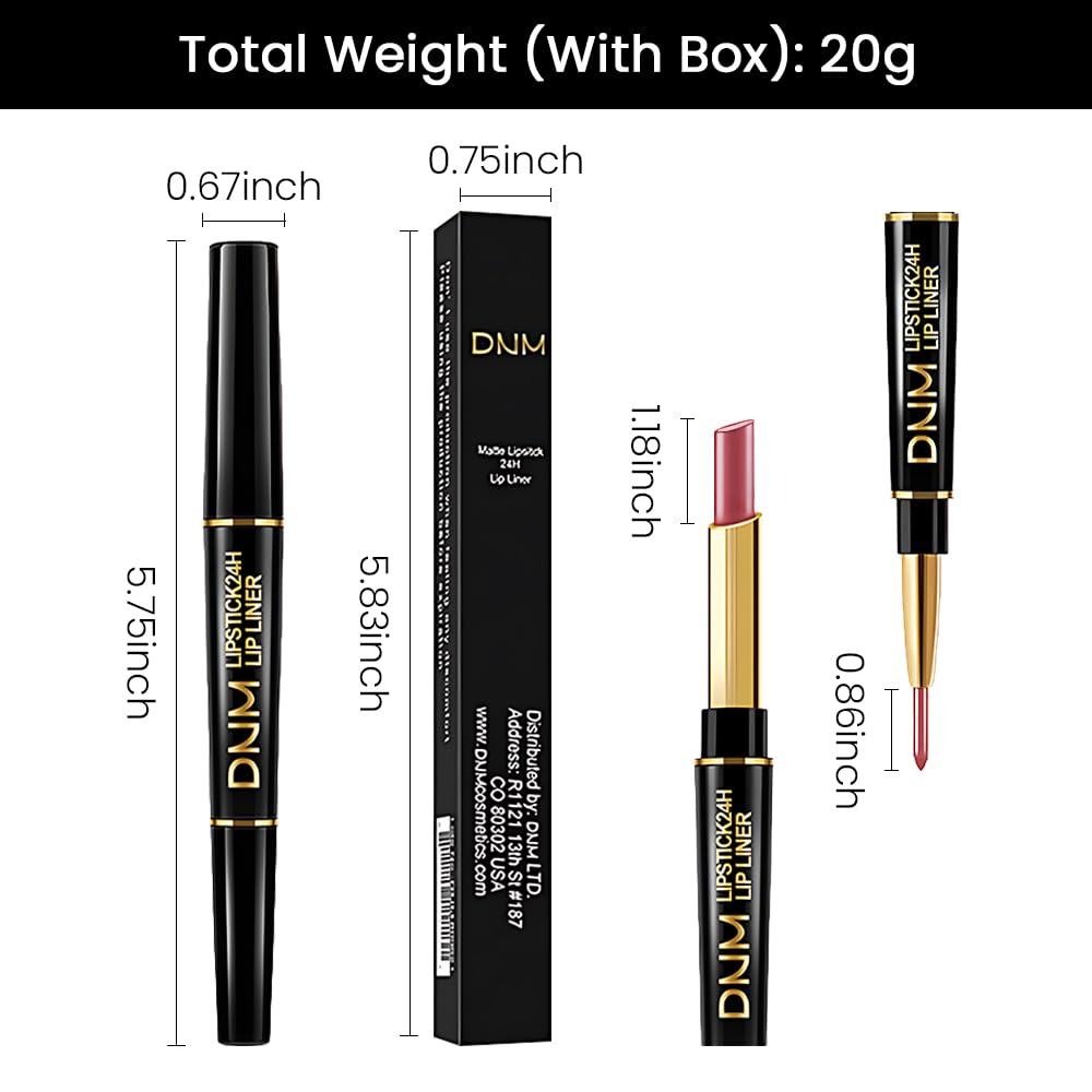 evpct 3Pcs Nude Pink Brown Velvet Matte Lip Liner and Lipstick Combo Set Kit for Women, Magic 24 Hours Lipstick and Lip Liner Makeup Set Stain Long Lasting Waterproof labial