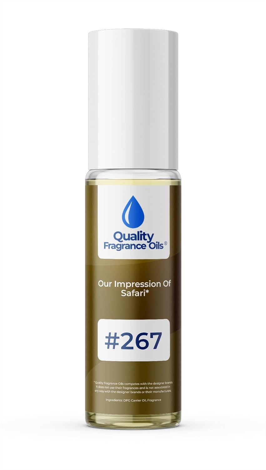 Quality Fragrance Oils' Safari for Women Impression #267 | Long-Lasting Perfume Oil, Alcohol-Free, Strong Scent, 10ml Roll-On | Affordable Alternative to Designer Fragrances