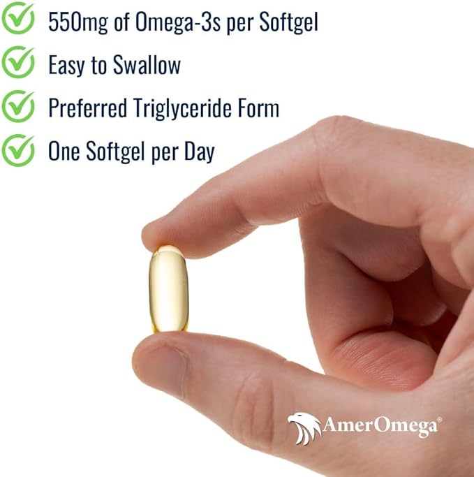 Preferred Triglyceride Omega-3 Fish Oil for Heart Health Support - Wild-Caught Alaskan Walleye Pollock - American-Sourced, American-Made - Non-GMO, Gluten-Free & Dairy-Free - 120 Softgels