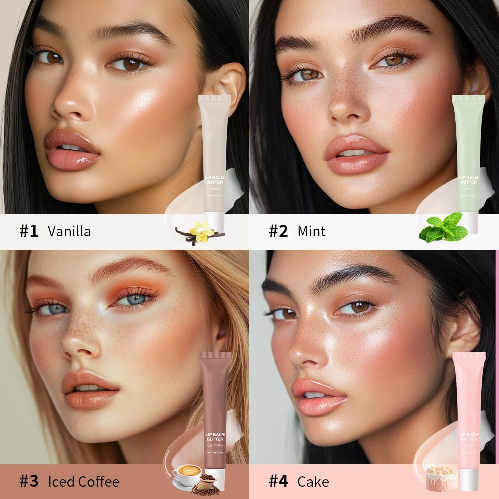 Summer Butter Lip Balm, Moisturizing Hydrating Natural Lip Care, Rich in Nutrients for Soft Smooth Lips (Vanilla)