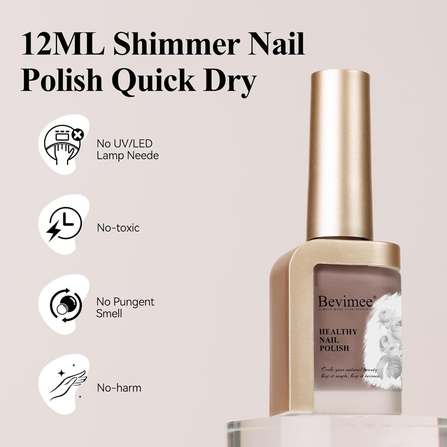 Nail Polish, Air Quick Dry, Neutral Nail Lacquer Non-Gel for Fall and Winter, Nail Art Polish Nail Pigment Oil-based Jelly Fingernail Concealer Polish, 1PC 12ML Long Last Fast Drying
