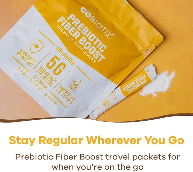 GOBIOTIX Fiber Supplement - Prebiotic Soluble Fiber Powder, Supports Gut Health and Digestive Regularity - Gummies Alternative - Gluten & Sugar Free, Keto, Vegan - 1 Scoop Daily, 20 Servings (Travel)