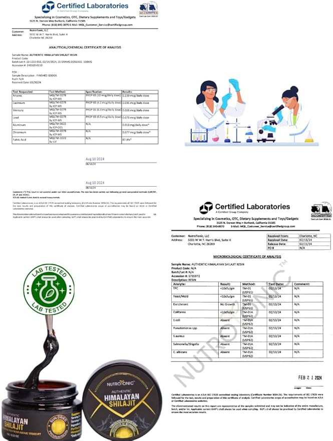 NutroTonic® Authentic Himalayan SHILAJIT® | 60 Days Sun Dried Organic Most Potent Premium Resin | Lab Tested for Safety | Natural Source of Fulvic Acid +86% & Humic Acid +10%