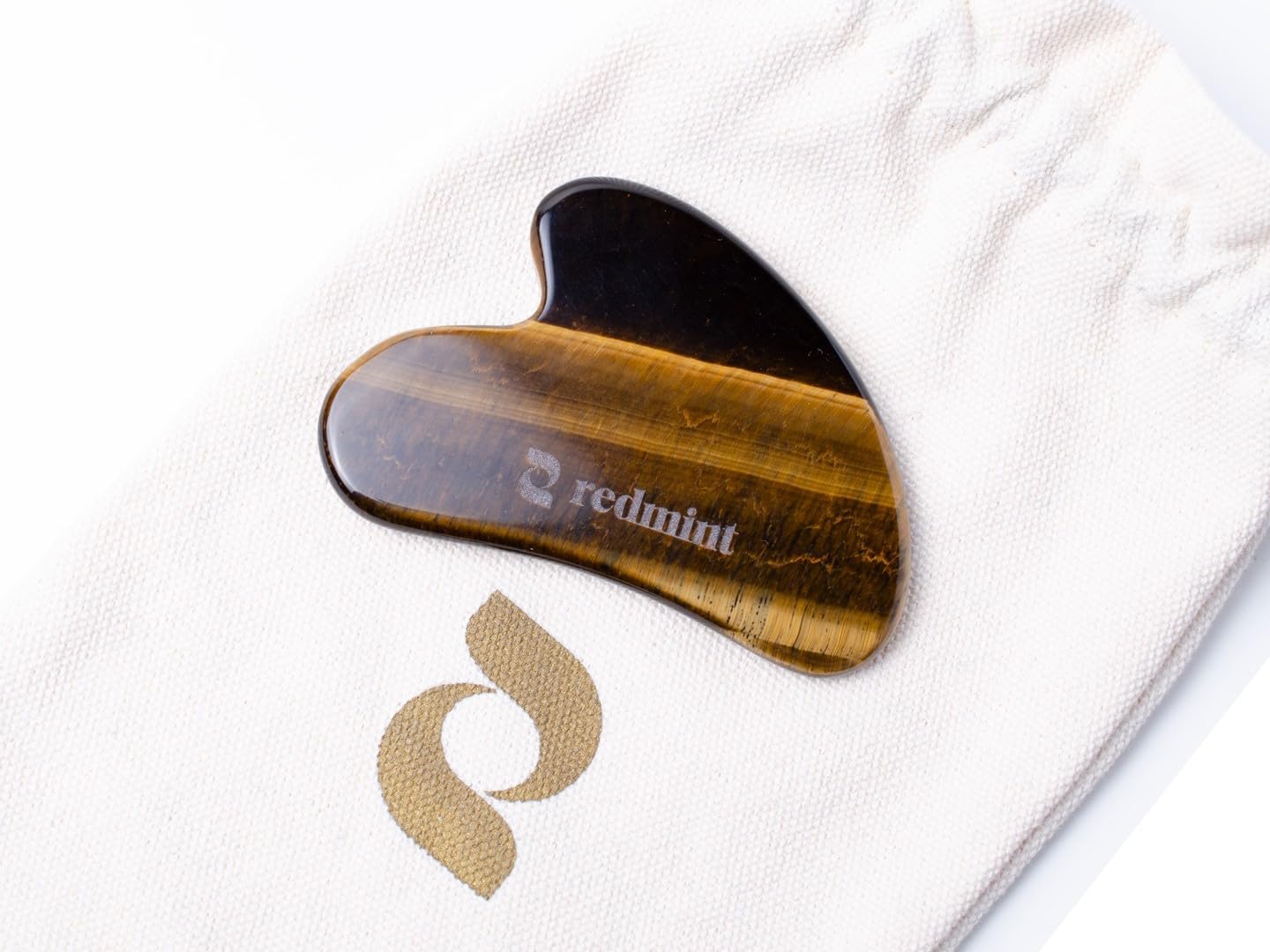 Redmint Tiger Eye Gua Sha Tool for Face | Rooted in Ancient TCM Wisdom | Rediscover Youthful Skin | Facial Massage Tools for Puffiness Reducing, Jawline Sculpting | Face Stone Gua Sha to Lift, Plump