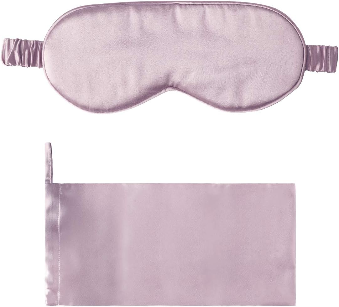 Silk Sleep Mask Light Blocking Luxury 100% Mulberry 19mm Silk Eye Mask Eye Cover Blindfold Ultra Soft Light & Comfy Anti Aging Skin Care with Travel Bag Gift Package