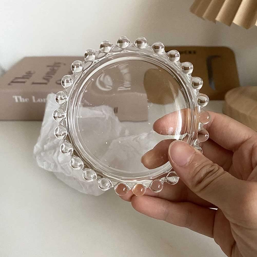 Nail Art Palette Clear Glass Nail Art Color Mixing Plate Nail Art Display Board Cosmetic Mixing Tray Manicure Tool for Home and Salon Use, 1 Piece