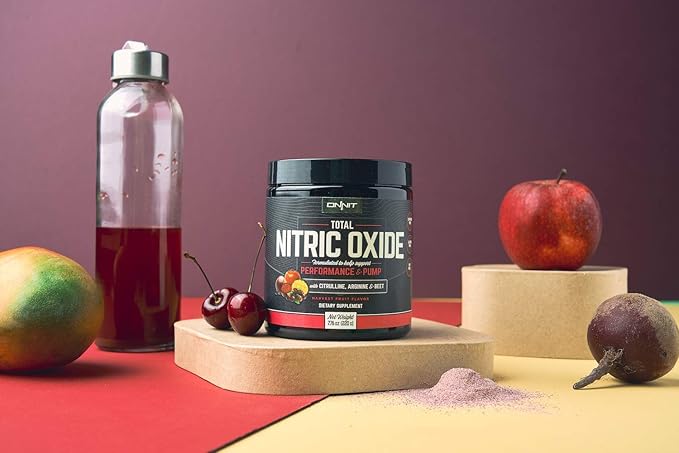 ONNIT Total Nitric Oxide - Caffeine Free Pre Workout Powder w/Beet Root, L Arginine & L Citrulline Malate | Boost Energy & Recovery | Harvest Fruit Flavor