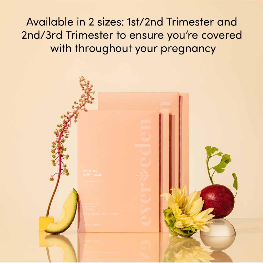 Evereden Soothing Belly Mask - 1 Belly Mask for Pregnant Women 1st & 2nd Trimester - Hydrating, Nourishing, & Soothing Pregnancy Skin Care Belly Masks - Clean & Vegan Pregnancy & Maternity Products
