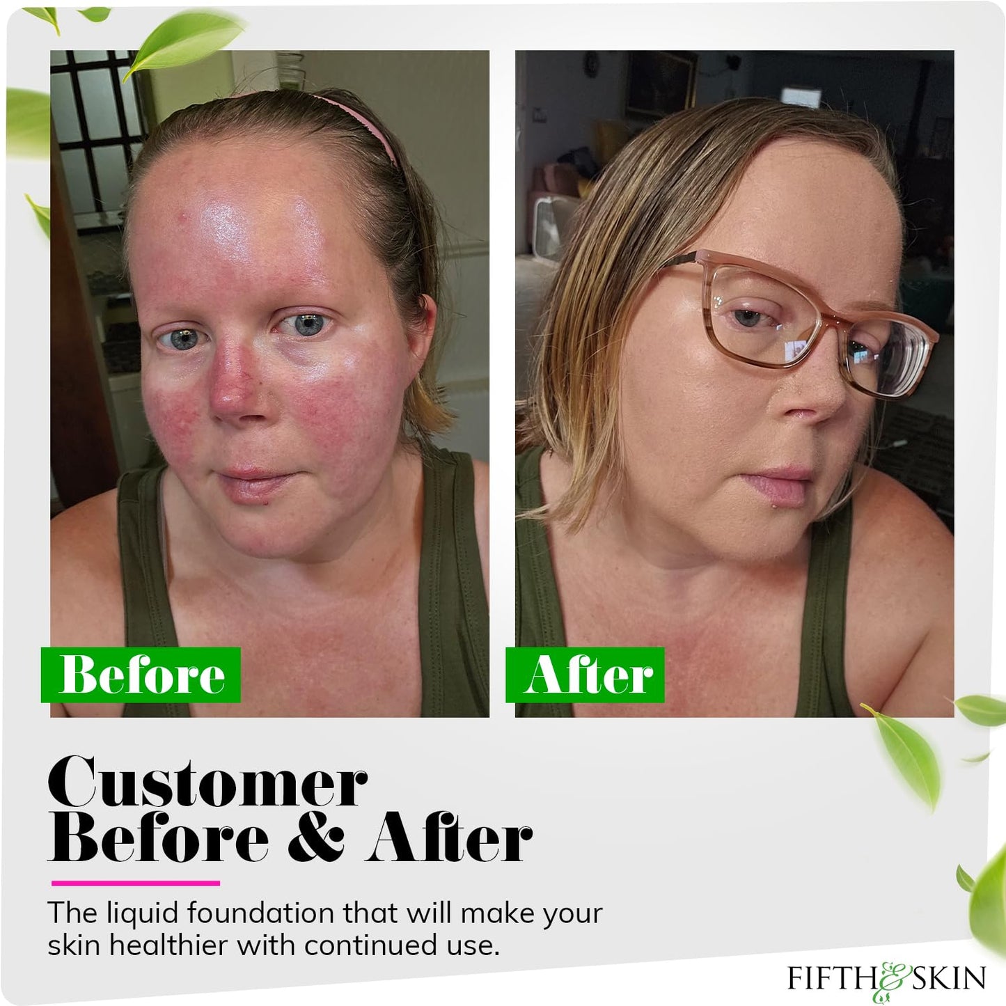 Fifth & Skin: Better’n Ur Skin Liquid Foundation (HONEY TAN) - Natural, Organic, Vegan, Cruelty-Free - Gluten-Free Beauty with Buildable Coverage and Palm-Free Luxury - 1 oz