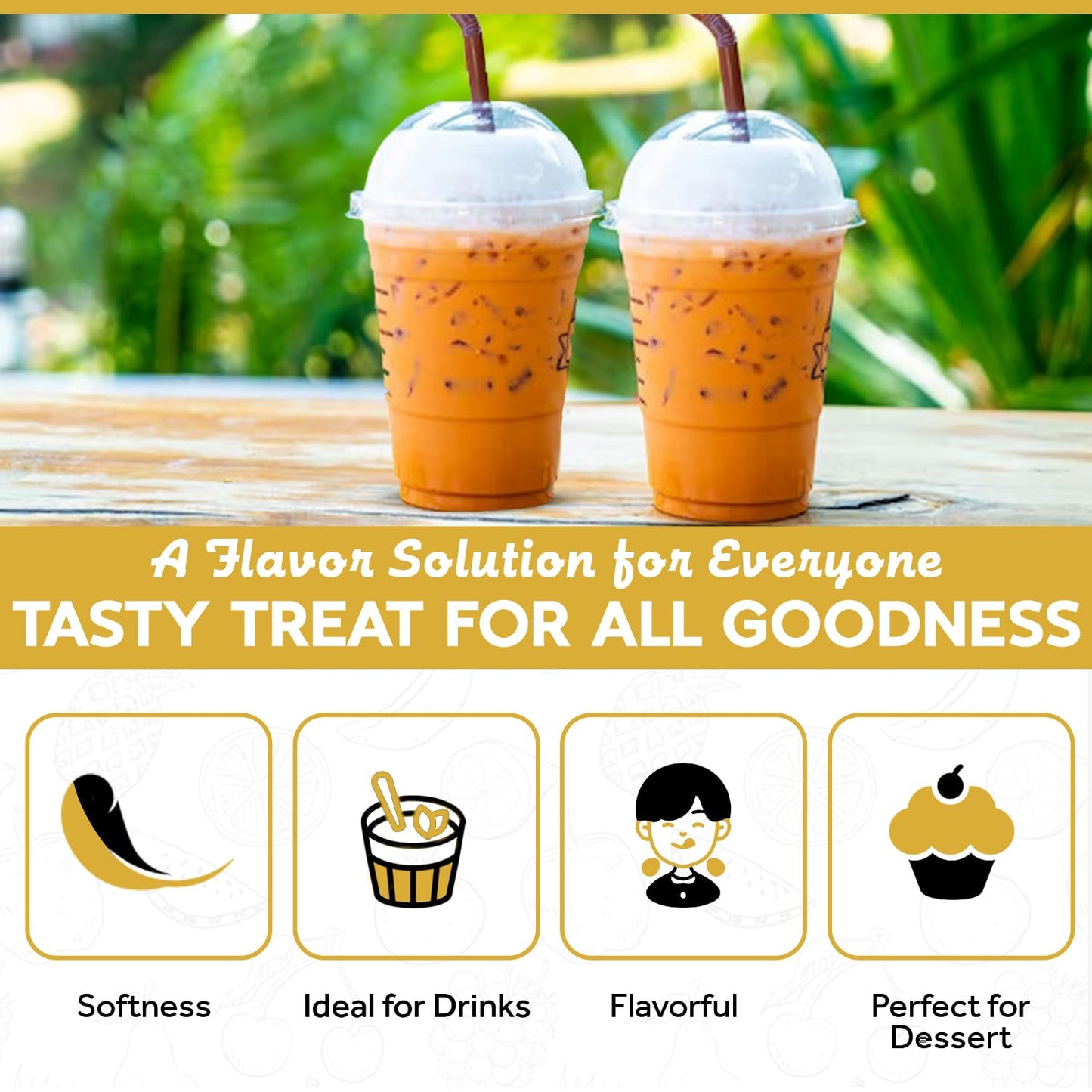 Fanale Premium Thai Iced Bubble Tea Flavoring Powder | Perfect for Baking, Smoothies, Desserts and Drinks | Instant Flavoring Powder for Boba Milk Tea- 2.2 Pounds (Pack of 20)