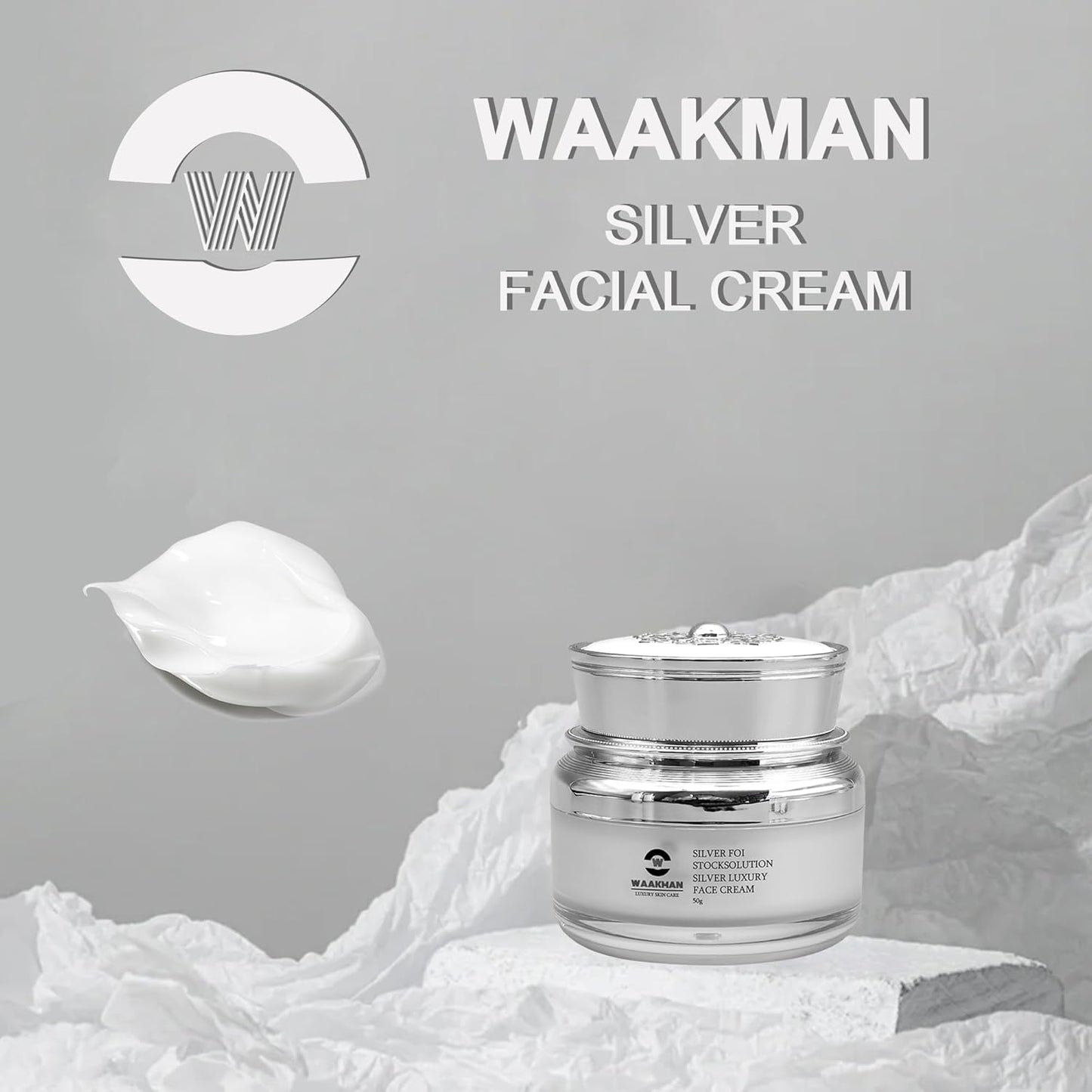 Luxury Skin Care Silver Solution, Facial Cream, Moisturizer, Toner and Serum