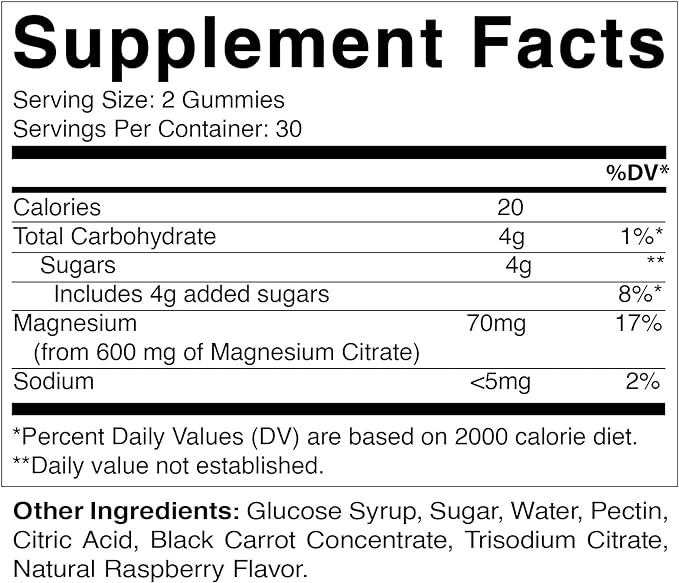Vitamatic Magnesium Citrate Gummies 600mg per Serving - 60 Vegan Gummies - Promotes Healthy Relaxation, Muscle, Bone, & Energy Support (60 Gummies (Pack of 1))