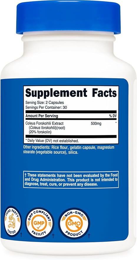 Nutricost Coleus Forskohlii 500mg, 60 Capsules - Maximum Strength Formula