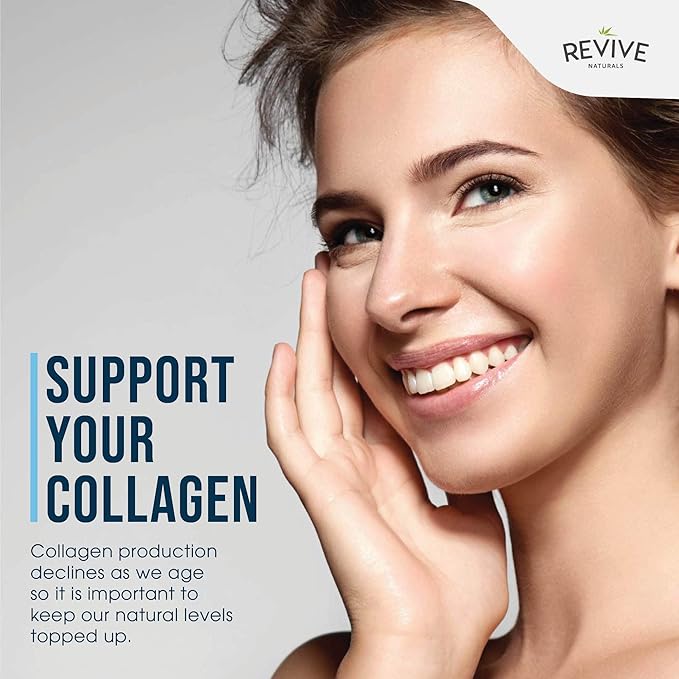 Revive Naturals Multi Collagen Protein Capsules - Types I, II, III, V & X - Hydrolysed Grass Fed Bovine, Wild Caught Marine & Free-Range Chicken, Made with Hyaluronic Acid & Vitamin C, 120 Caps