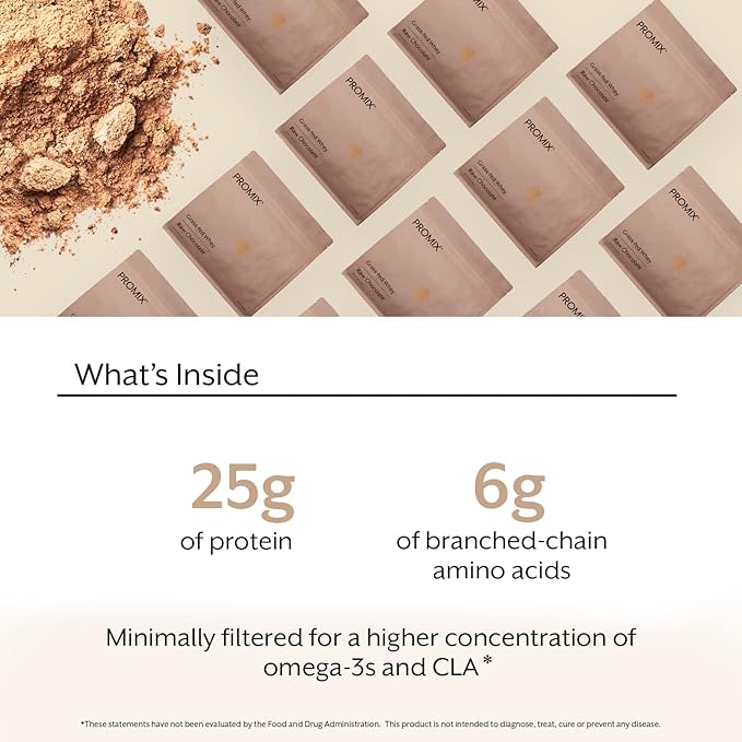 Promix Whey Protein Powder, Raw Chocolate - 2.5lb Bulk - Grass-Fed & 100% All Natural - Post Workout Fitness & Nutrition Shakes, Smoothies, Baking & Cooking Recipes - Gluten-Free & Keto-Friendly
