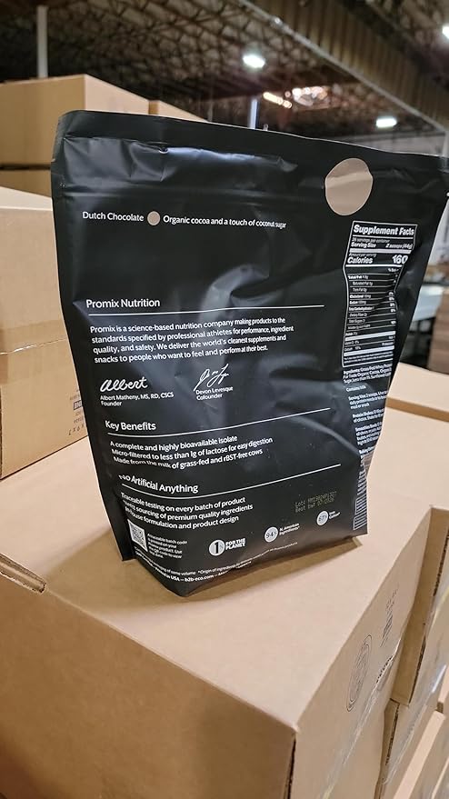 Promix Whey Protein Isolate Powder, Chocolate - 5lb Bulk - Grass-Fed & 100% All Natural - Post Workout Fitness & Nutrition Shakes, Smoothies, Baking & Cooking Recipes - Gluten-Free & Keto-Friendly