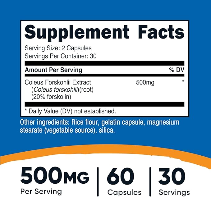 Nutricost Coleus Forskohlii 500mg, 60 Capsules - Maximum Strength Formula