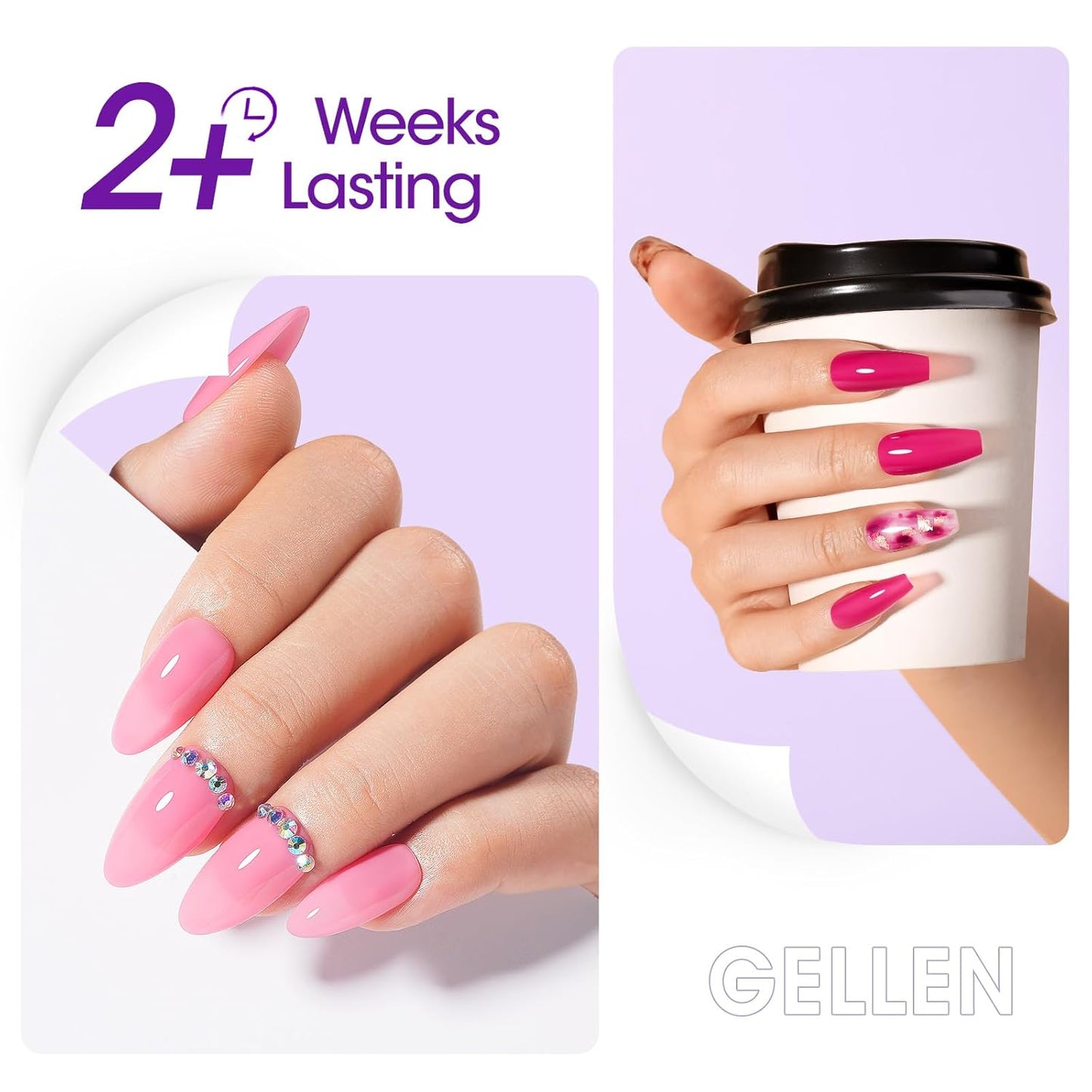 GELLEN Peel Off Base Coat, 18ml Peelable Gel Base Coat for Gel Nail Polish, UV LED Lamp Needed Clear Nail Polish without Soaking for Take off Nail Practice Beginners