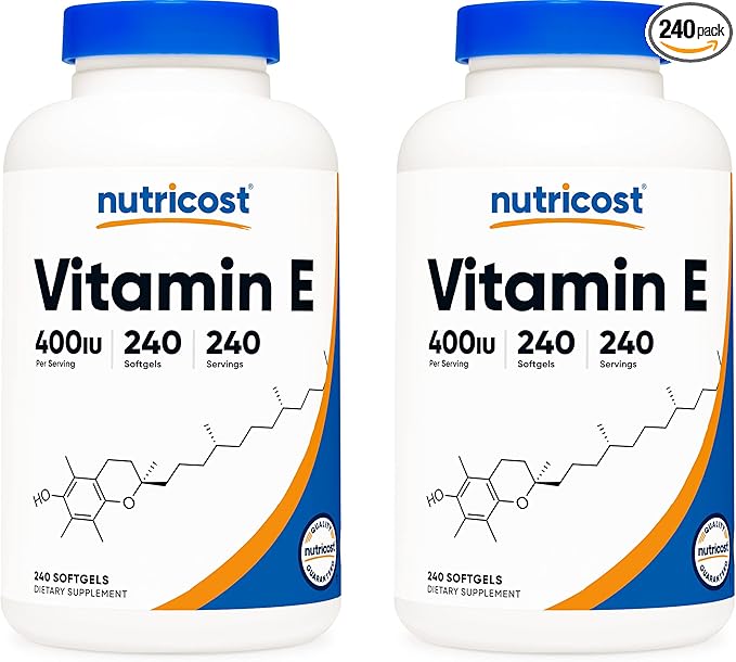 Nutricost Vitamin E 400 IU, 240 Softgel Capsules (2 Bottles)