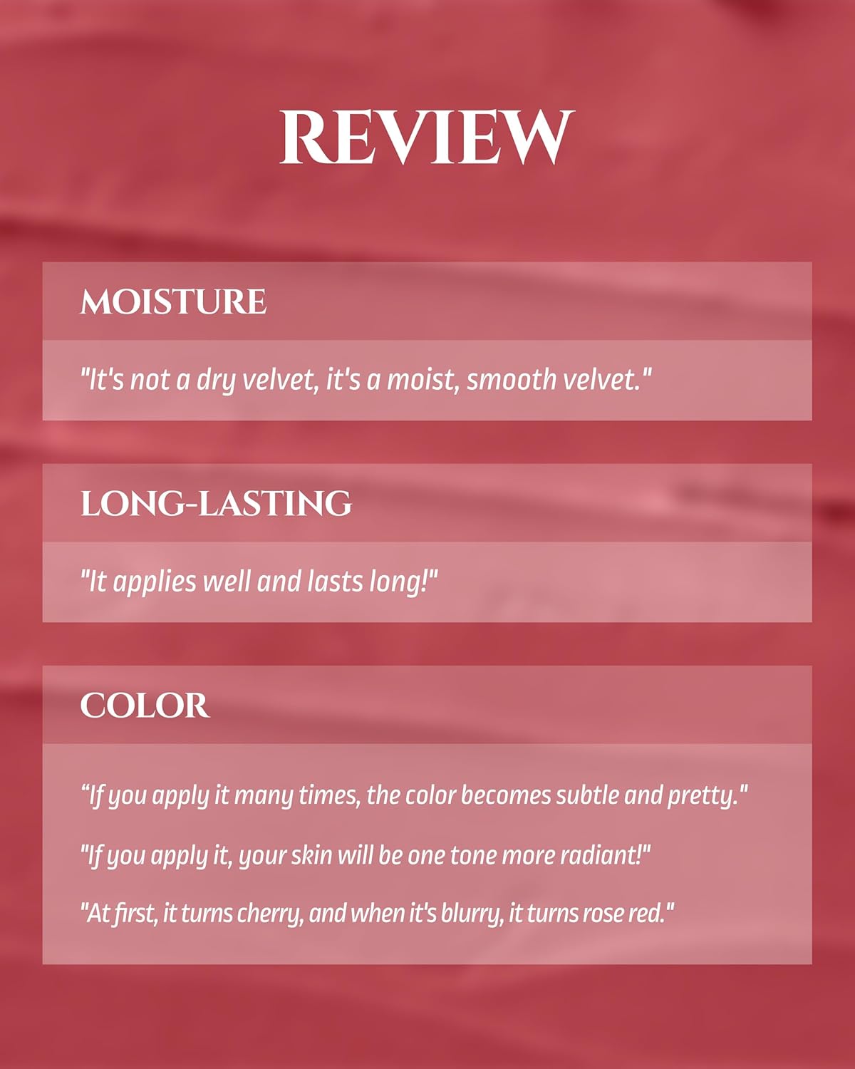 HEVVYMAKEUP Blurring Effect Lip Tint - Airy Velvet Matte Lips - Vegan, Longwear, Vibrant, Buildable Creamy Soft Texture - Korean Lip Makeup, Sweet Rosy, 0.13 fl.oz.