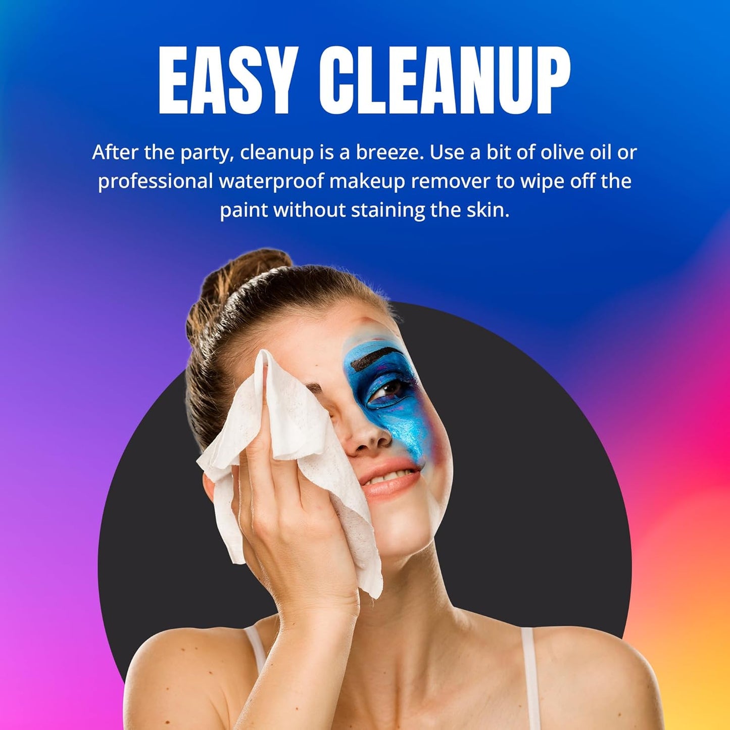 Professional Face Painting Kit - Skin Friendly Face Paint Kit - Cruelty-Free & Vegan Water Based Face Paint Makeup for Theatre, SFX and Halloween- 8 Colors 5g Each - Splashes & Spills (Pearly Colors)