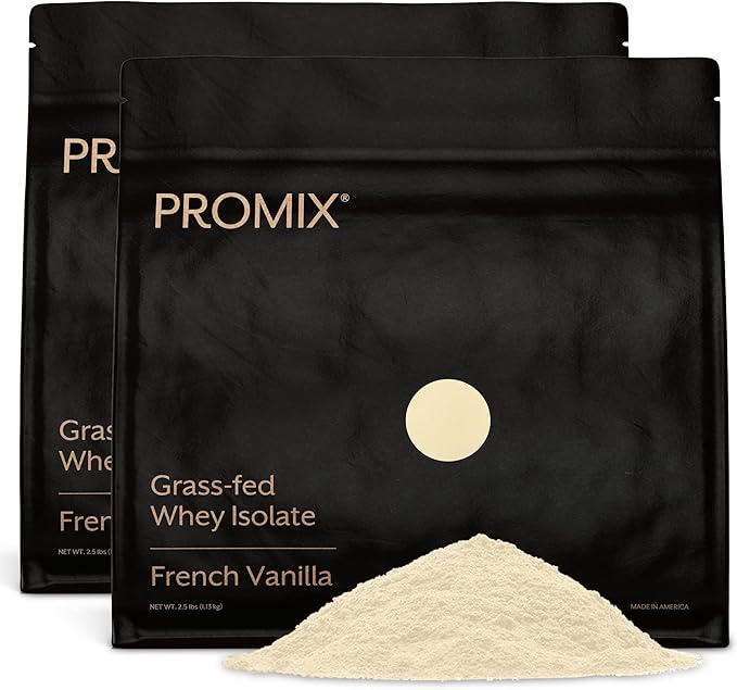 Promix Whey Protein Isolate Powder - Grass-Fed & 100% All Natural - Post Workout Fitness & Nutrition Shakes, Smoothies, Baking & Cooking Recipes - Gluten-Free & Keto-Friendly - Vanilla, 5 Pound