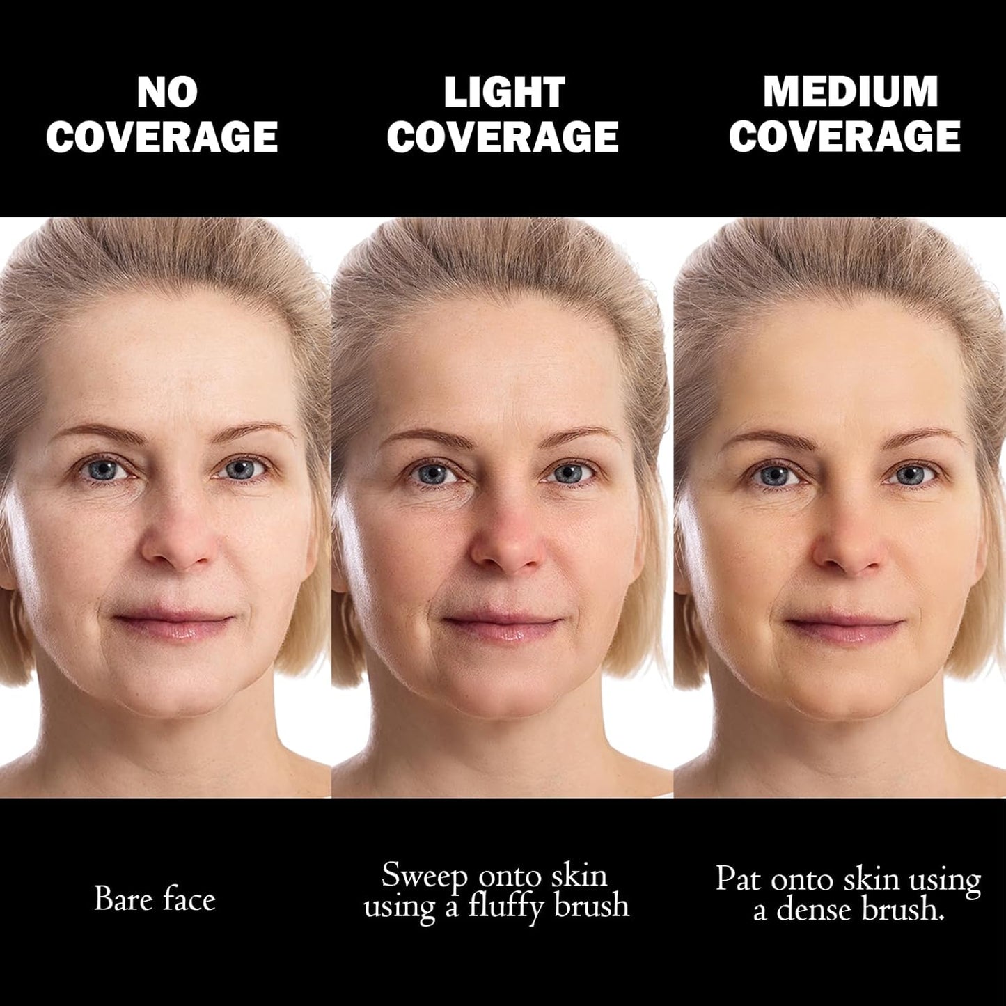 Marbleized Baked Foundation Makeup, Balance and Brighten Color Correcting Powder Foundation - Buildable Light to Medium Coverage - Demi-Matte Natural Finish (#003 MEDIUM, 0.32 Oz)