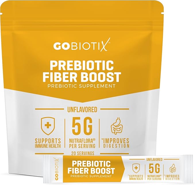 GOBIOTIX Fiber Supplement - Prebiotic Soluble Fiber Powder, Supports Gut Health and Digestive Regularity - Gummies Alternative - Gluten & Sugar Free, Keto, Vegan - 1 Scoop Daily, 20 Servings (Travel)