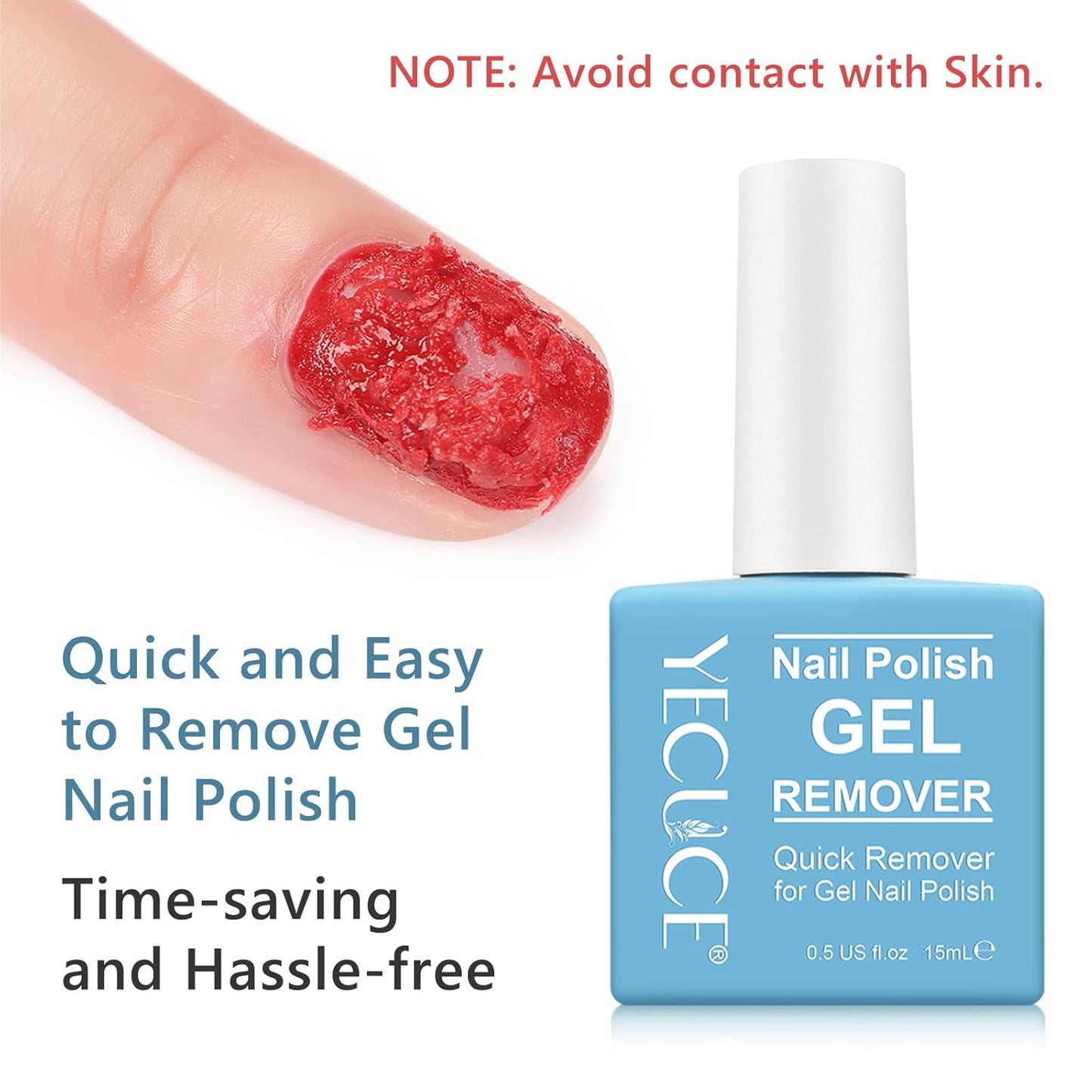 Gel Nail Polish Remover, (2pcs) Gel Polish Remover for Nails, No Need for Foil, Quick & Easy Polish Remover In 3-5 Minutes, No Need Soaking Or Wrapping-15ml