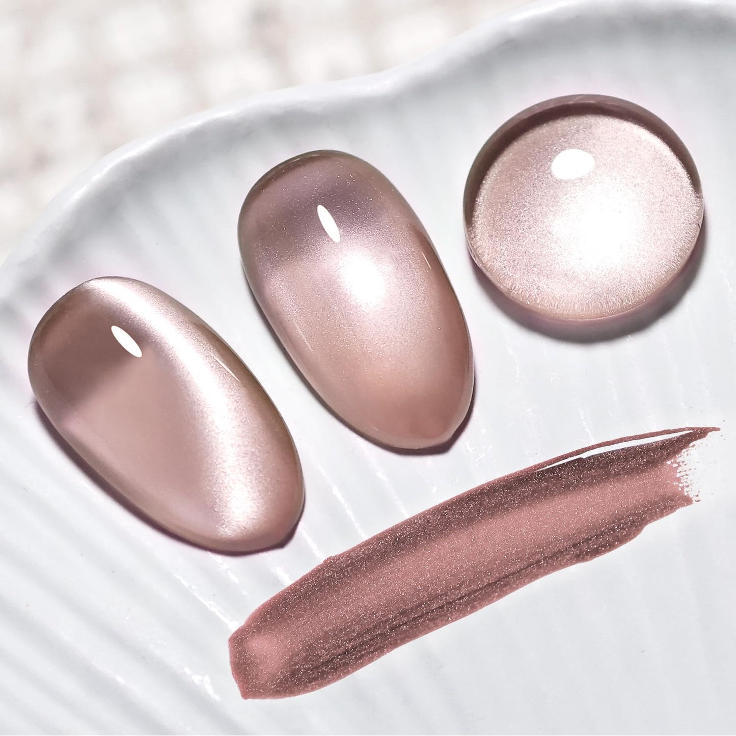 JODSONE 16.5ml Cat Eye Gel Nail Polish Light Brown Single Colors for Holographic Glitter Cat Eye Reflective Translucent Need U V Lamp