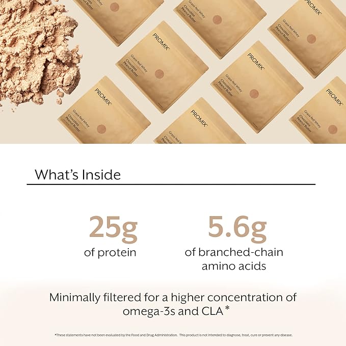 Promix Whey Protein Powder, Chocolate Peanut Butter - 2.5lb Bulk - Grass-Fed & 100% All Natural - Post Workout Fitness & Nutrition Shakes, Smoothies, Baking & Cooking Recipes - Gluten-Free