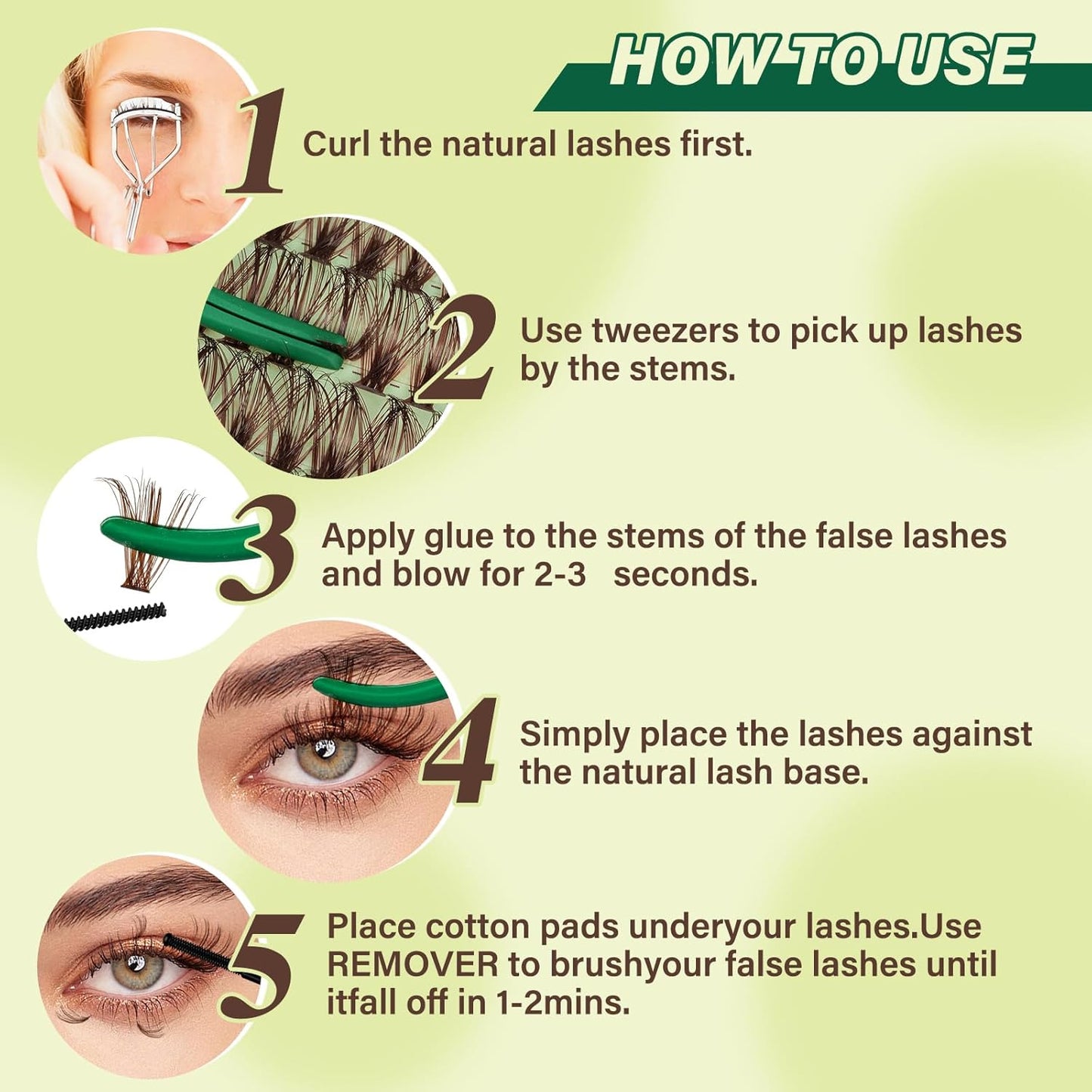 KEYYOU Brown Lash Clusters Natural Lash Extensions Wispy Eyelash Clusters 280Pcs D Curl Eyelash Extensions for Beginner Friendly Dark Lash Clusters Brown Eyelash Extensions (Brown-30D40D-D-8-16MIX)