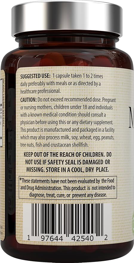 Nature's Potent Magnesium Glycinate 200mg, (High Absorption) Vegan Magnesium Glycinate Capsules Supplement for Women & Men - Chelated Magnesium Glycinate for Sleep - Magnesium for Muscle Cramps - 60ct