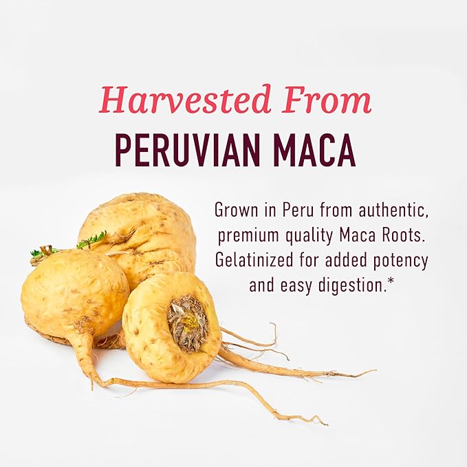 Organic Maca Root Capsules for Women | Peruvian Maca 2250MG Extra Strength | Red, Black & Yellow Maca Pills with Black Pepper | Herbal Supplement to Support Energy, Hormone Balance, Menopause & Cycles