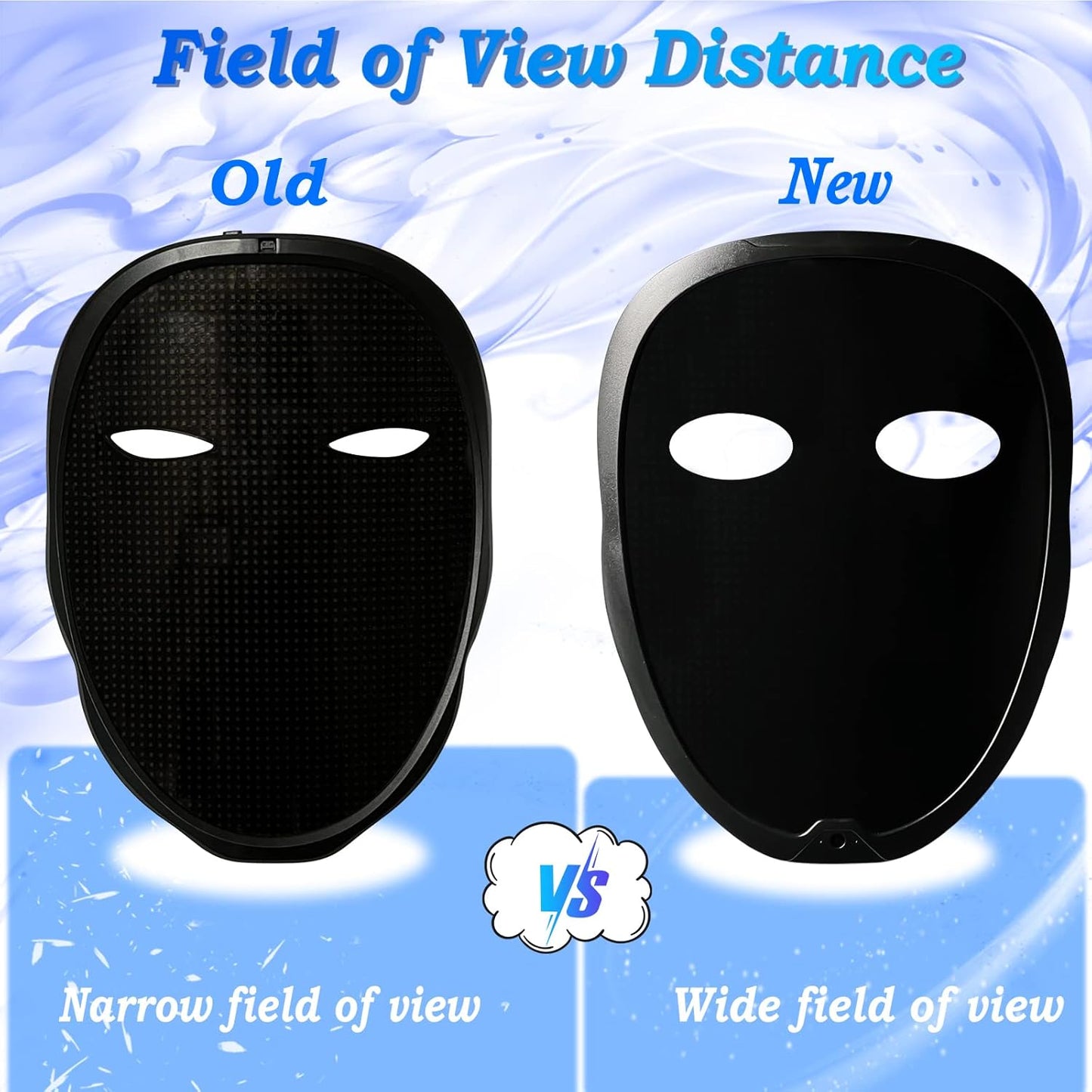 Depointer Life 2023 New Led Mask with Rechargeable Bluetooth-compatible App Controlled, Customizable Shining Mask, LED Lighted Face Transforming Masks For unisex-Adult