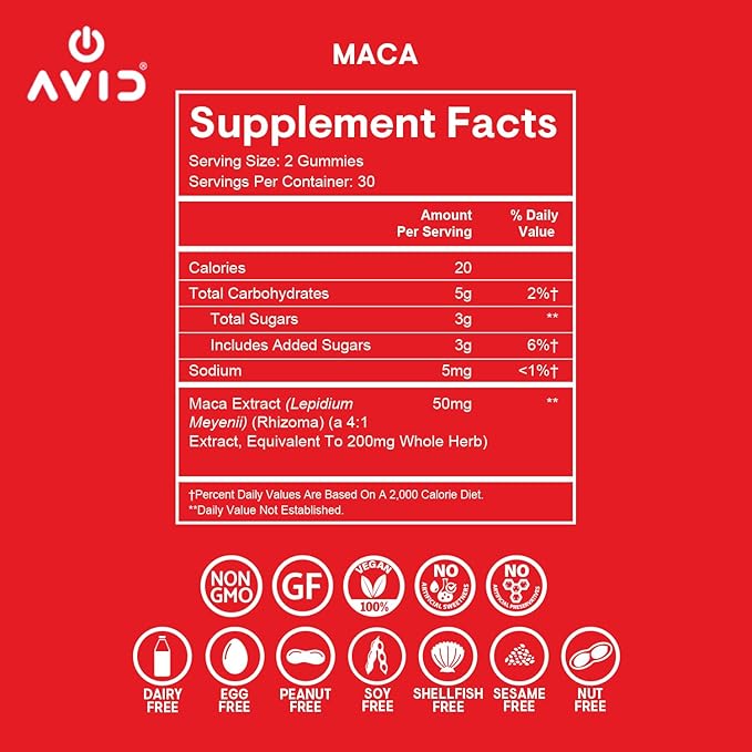 Playboy - Maca Root Gummies for Women and Men (60 Count - Peach Flavored) - Boost Sexual Vitality, Libido, Fertility - Maca Gummies Supplement - 100% Natural, Vegan Non GMO - 4:1 Extract Maca Peruana