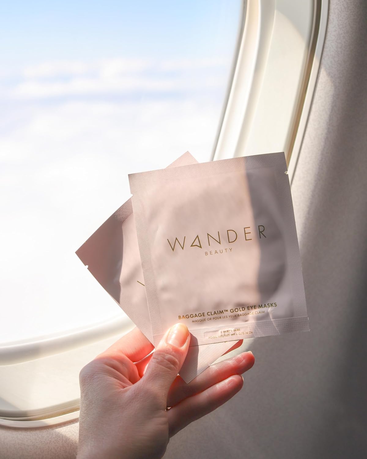 Wander Beauty Baggage Claim - Rose Gold Foil Under Eye Patches For Dark Circles and Puffiness - Under Eye Mask Depuffs & Firms - Brightening Eye Mask for Under Eye Bags (6 Pairs)
