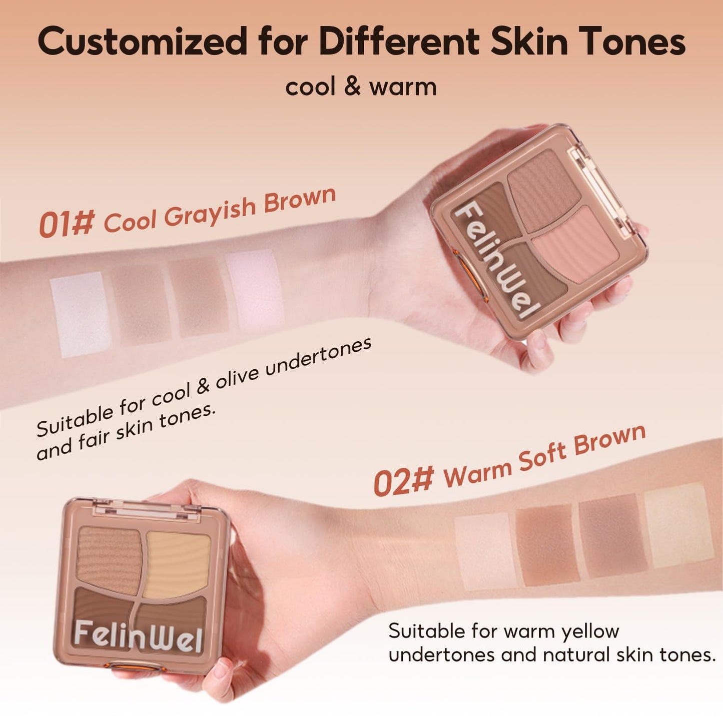 Highlight Contour Makeup Palette Effortless Blending Matte Shimmer Highlighter Palette and Bronzer Powder for Warm Toned Skin