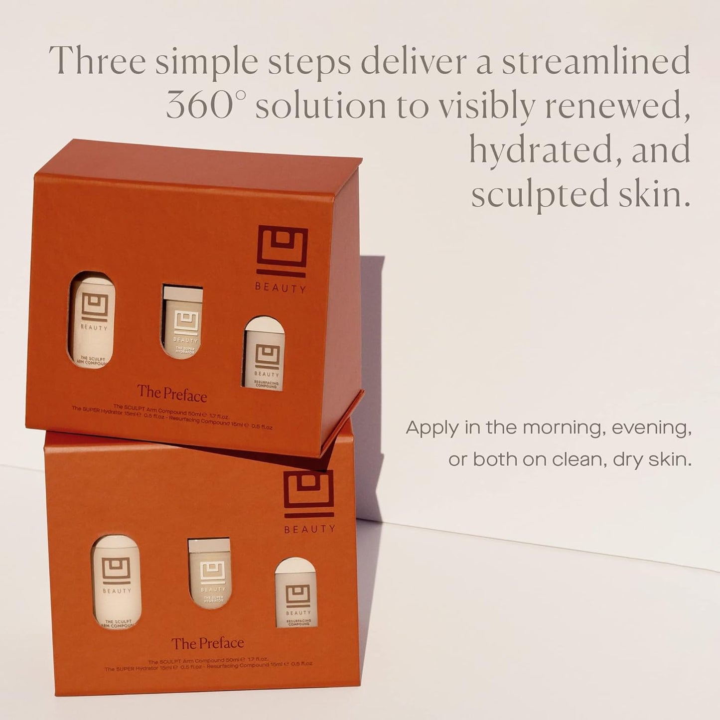 U Beauty Preface Kit | Skin Care Gift Value Set with Retinol, Vitamin C Serum Anti-Aging Essentials Skin Tightening Arm Cream + Facial Hyaluronic Acid Morning and Night - 2.7oz (Set of 3)