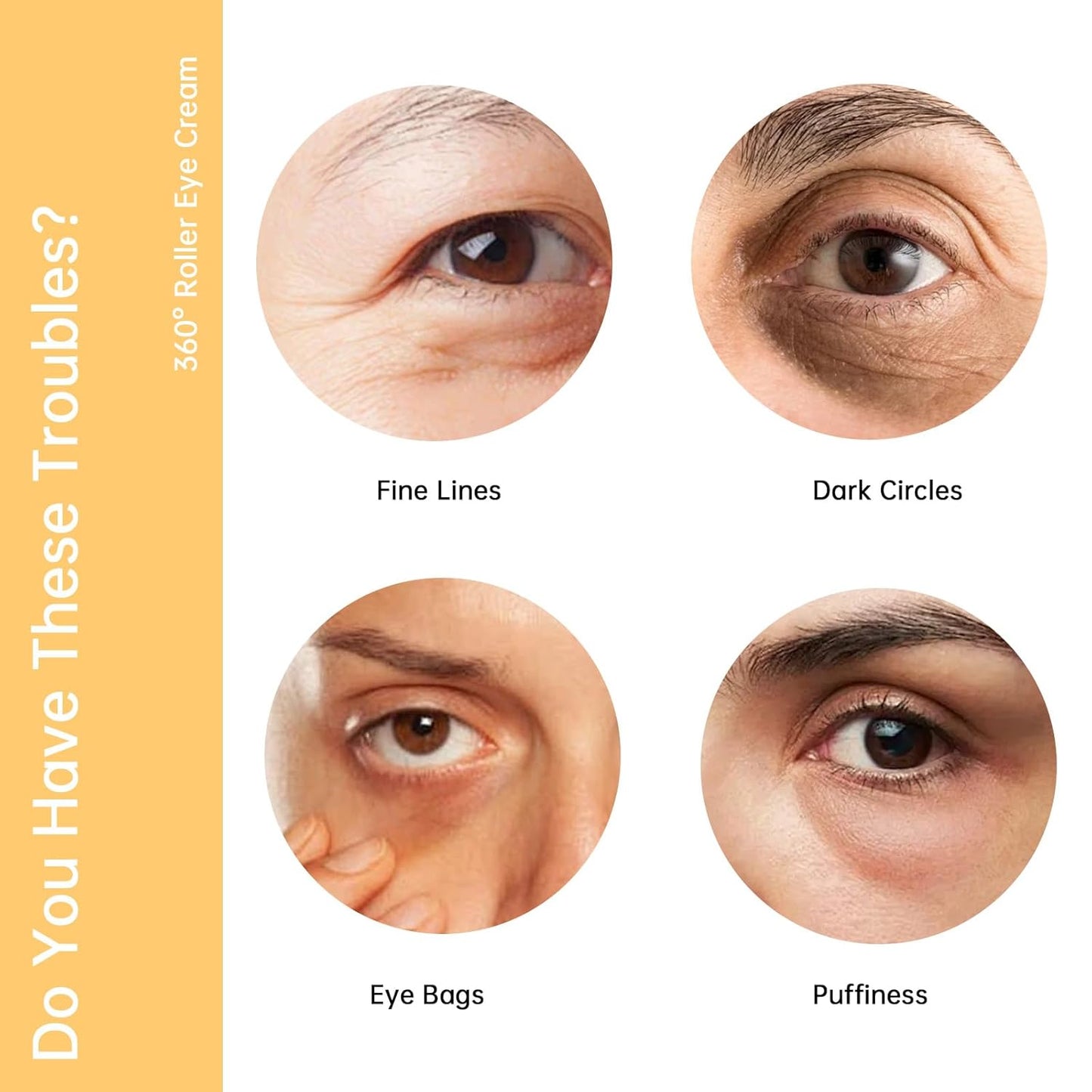 Snail Peptide Eye Cream For Moisturizing, 2 Pcs Snail Mucin Eye Cream With Niacinamide, Hyaluronic Acid, 34 ML Snail Eye Cream For Dark Circles, Puffiness and Fine Lines.