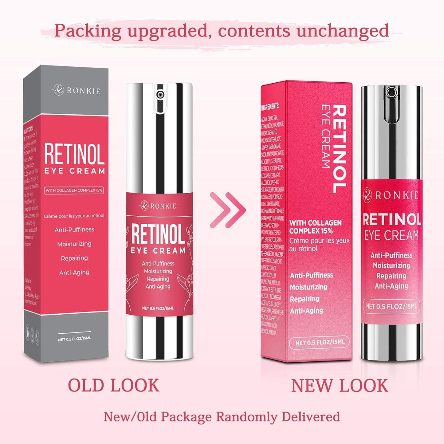 Retinol Eye Cream for Dark Circles: Anti-Wrinkle Eye Cream with Hyaluronic Acid - Reduce Under Eye Bags