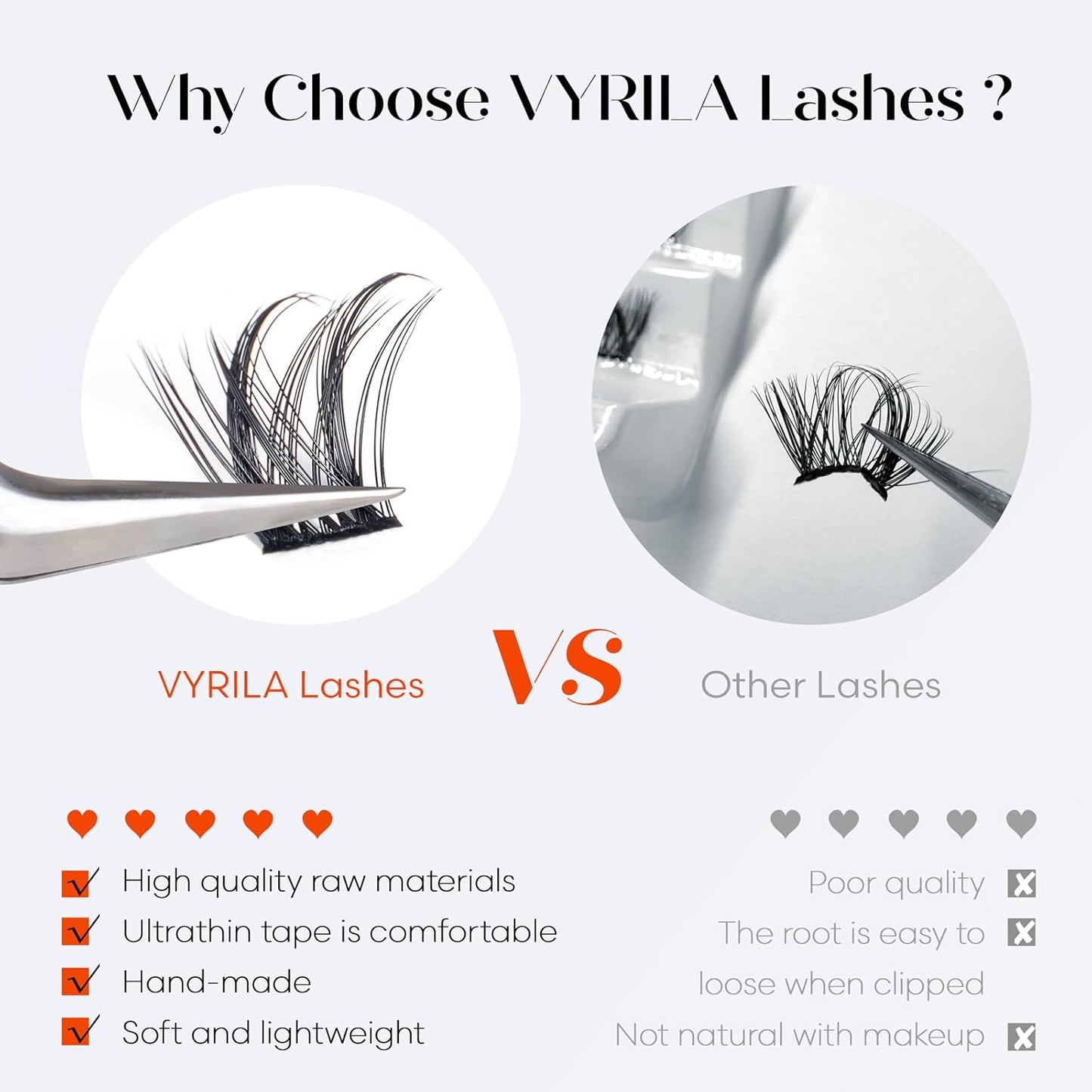 Lash Clusters Kit-VYRILA 0.07mm Wispy 8-14mix C Curl Eyelash Clusters with Lash Bond and Seal Waterproof, Eyelash Tweezers (30P+S03 KIT 186pcs-8-14mix)