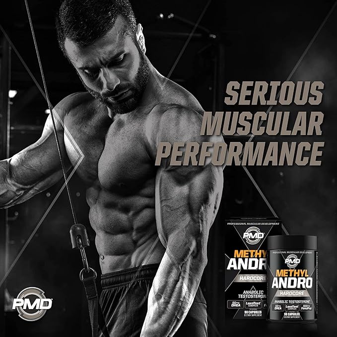 PMD Methyl Andro Hardcore - Support Testosterone for Lean Muscle & Strength Gains-Weightlifting and Workout Performance- Dietary Supplement (90 Capsules)