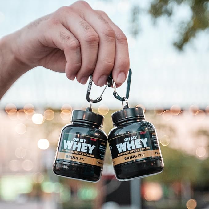 Protein Powder and Supplement Funnel Keychain, Portable to-Go Container for The Gym, Workouts, Fitness, and Travel - TSA Approved, Classic 3-Pack