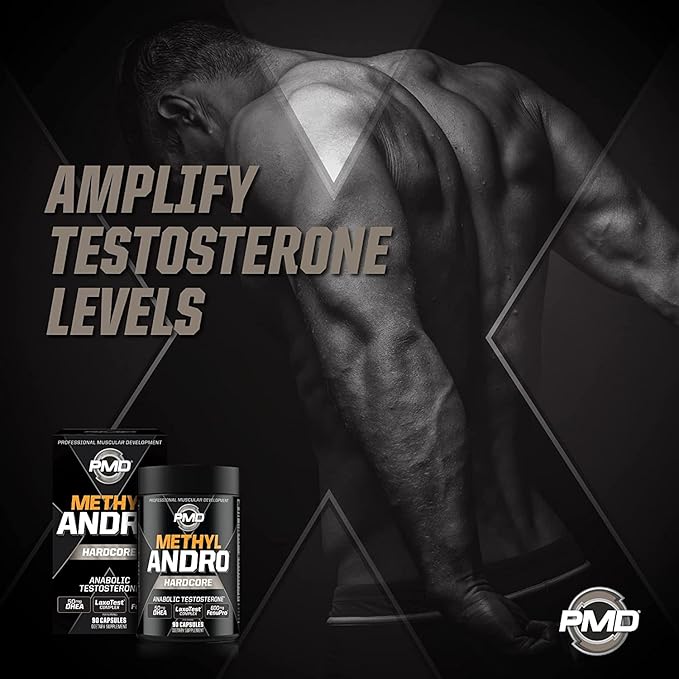 PMD Methyl Andro Hardcore - Support Testosterone for Lean Muscle & Strength Gains-Weightlifting and Workout Performance- Dietary Supplement (90 Capsules)