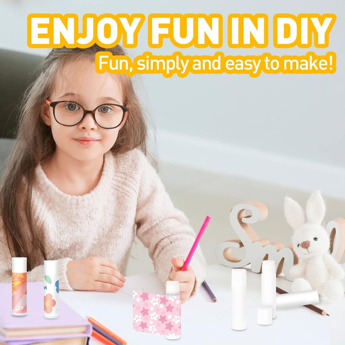 DMSKY Lip Balm Bulk Unlabeled 300 Pack, Custom Chapstick Bulk Natural Ingredients Vitamin E Shea Butter, Gift For Baby Shower & Wedding Favors