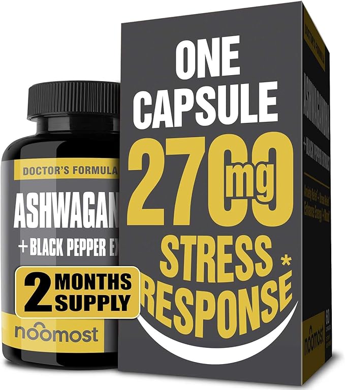 Organic Ashwagandha Capsules 2700mg w/Black Pepper Extract 20mg as Vegan Ashwagandha Supplements for Anti Stress Relief, Natural Mood Support, Energy & Focus, 2 Months