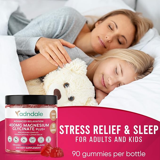 180 CT Calm Magnesium Glycinate Gummies 400 mg/Serv - with Ashwagandha, Magnesium Malate & Taurate - Sugar Free Chews for Adults & Kids Relaxation, Stress Relief, Night Rest, Muscle & Cardio Support