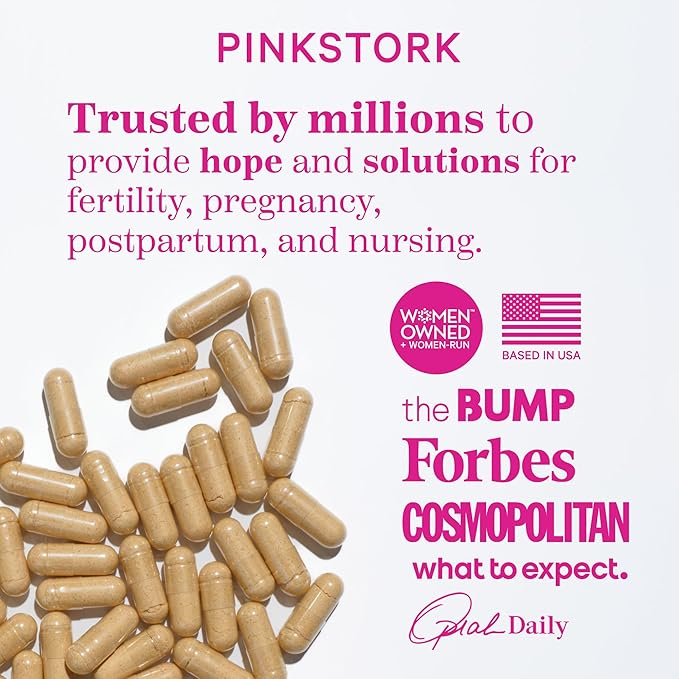 Pink Stork Maca Root Capsules for Women - Fertility Supplements for Women with 1500 mg Organic Maca Root + Black Pepper to Support Hormone Balance & Conception - 60 Capsules, Vegan